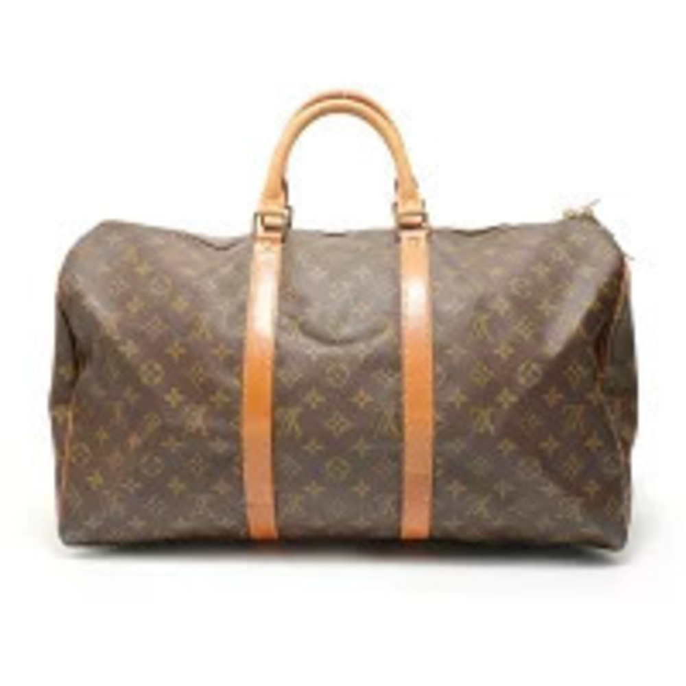 Louis Vuitton Monogram Keepall Boston Bag Brown